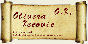 Olivera Kecović vizit kartica